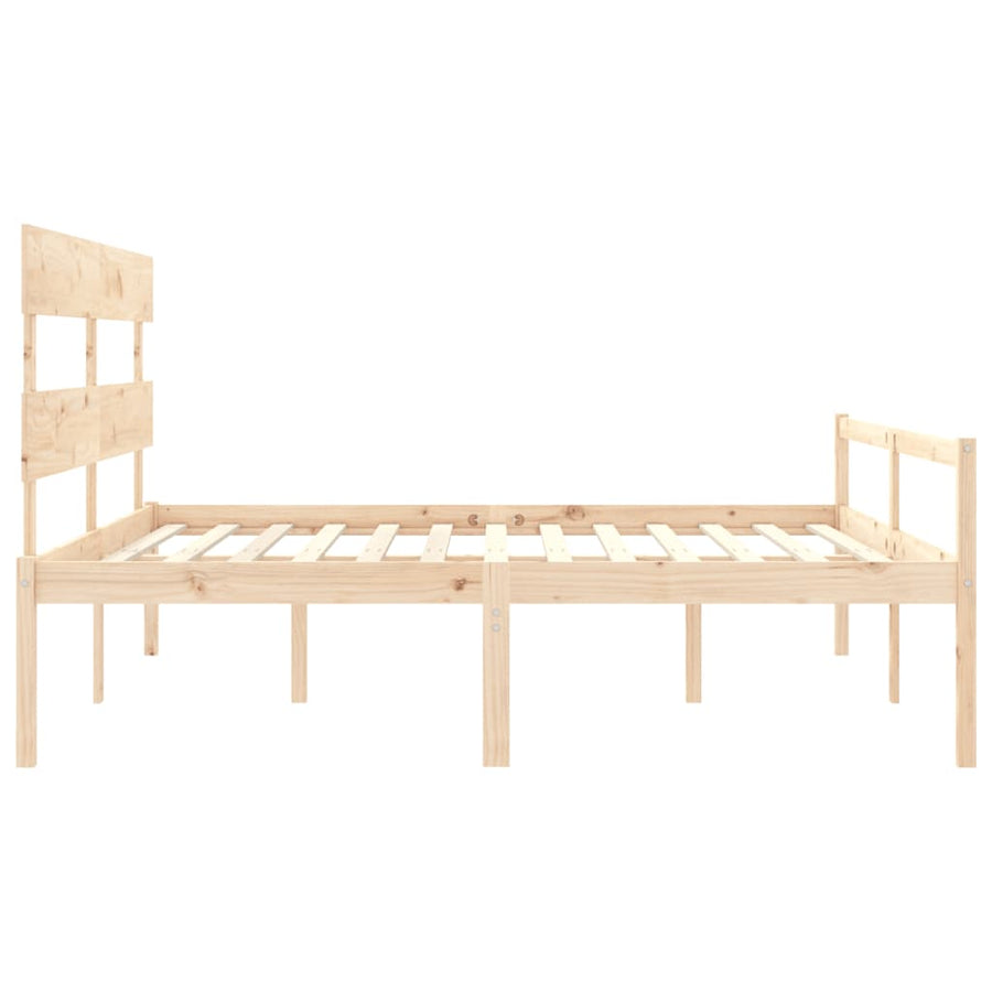 Seniorenbed Met Hoofdbord Massief Hout 200 x 200 cm Naturel
