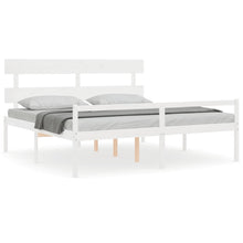 Seniorenbed Met Hoofdbord Massief Hout 200 x 200 cm Wit