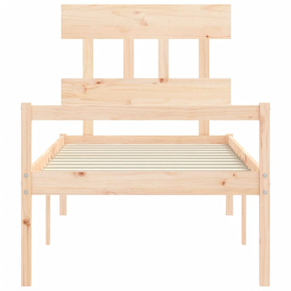 Seniorenbed Met Hoofdbord Massief Hout Single 90 x 190 cm Naturel Hoog