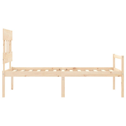 Seniorenbed Met Hoofdbord Massief Hout Single 90 x 190 cm Naturel Hoog