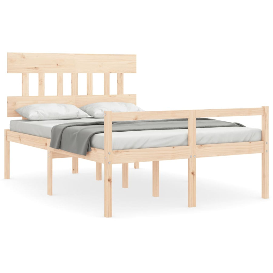 Seniorenbed Met Hoofdbord Massief Hout 120 x 190 cm Naturel Hoog