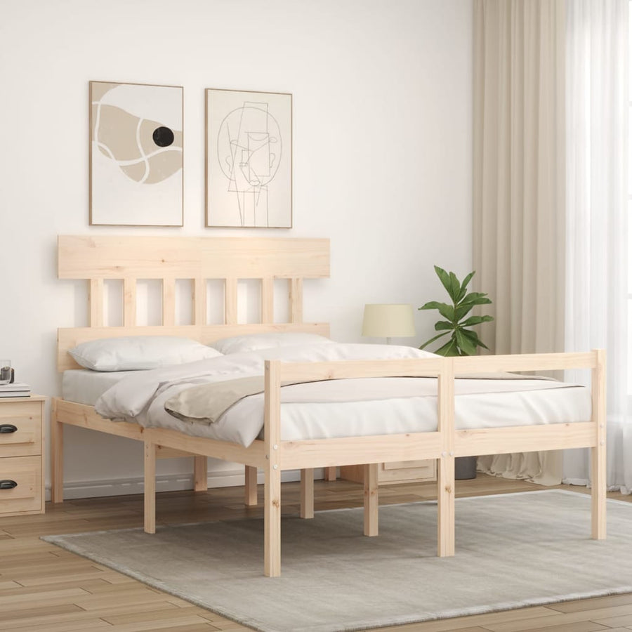 Seniorenbed Met Hoofdbord Massief Hout 120 x 190 cm Naturel Hoog