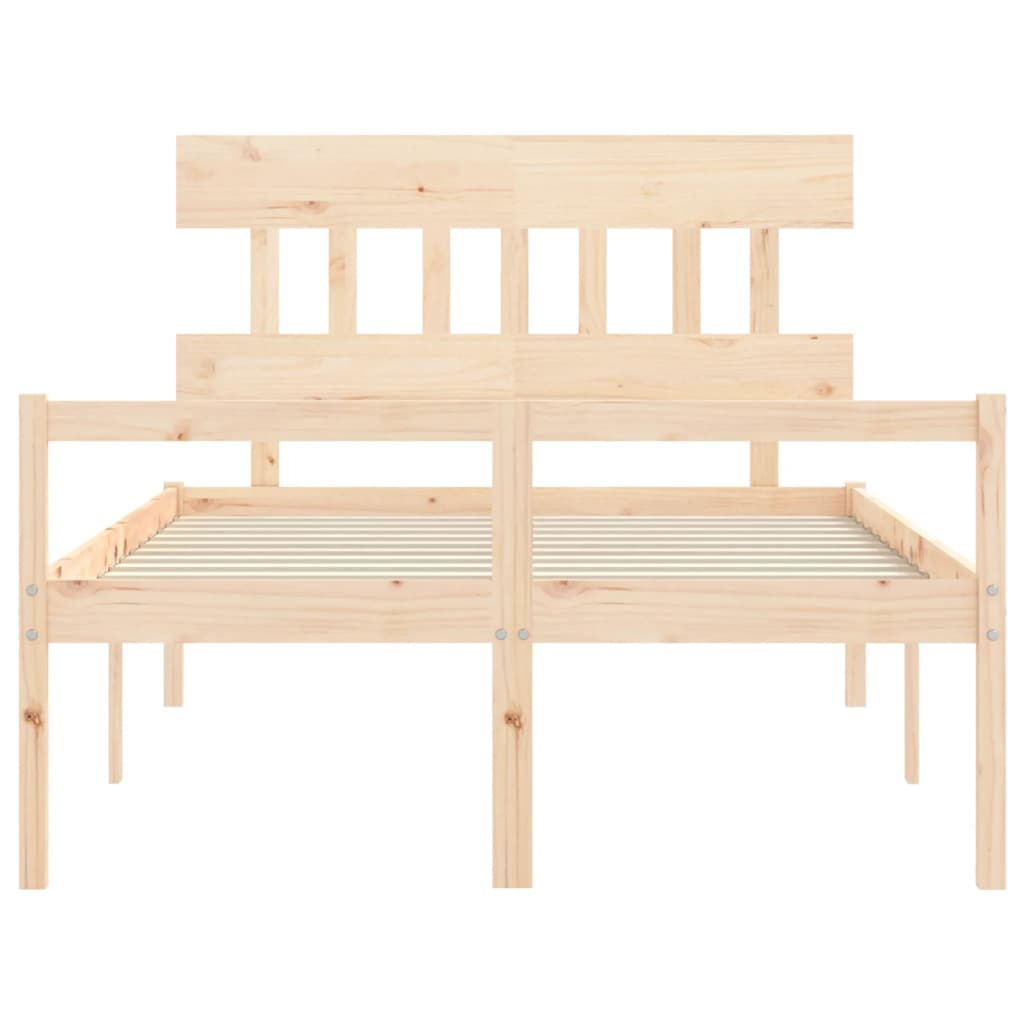 Seniorenbed Met Hoofdbord Massief Hout 120 x 190 cm Naturel Hoog