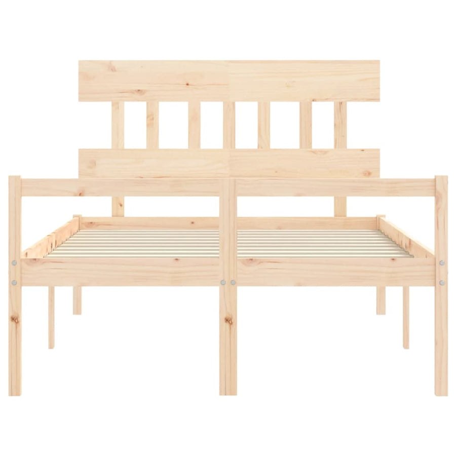 Seniorenbed Met Hoofdbord Massief Hout 120 x 190 cm Naturel Hoog