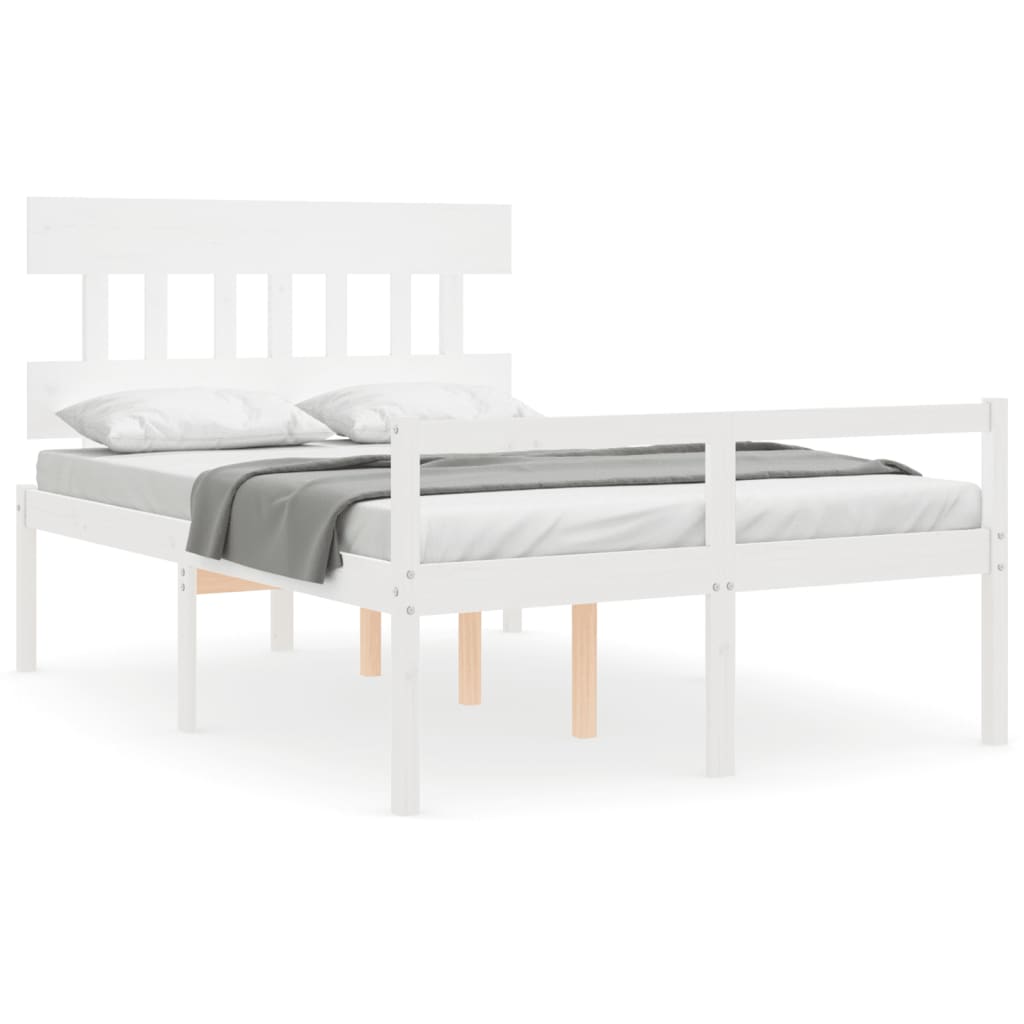 Seniorenbed Met Hoofdbord Massief Hout 120 x 190 cm Wit