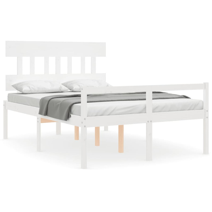 Seniorenbed Met Hoofdbord Massief Hout 120 x 190 cm Wit