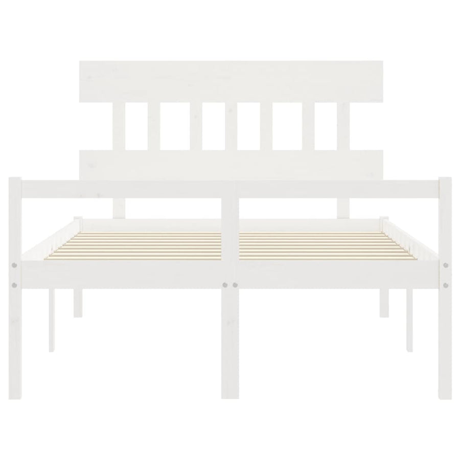 Seniorenbed Met Hoofdbord Massief Hout 120 x 190 cm Wit