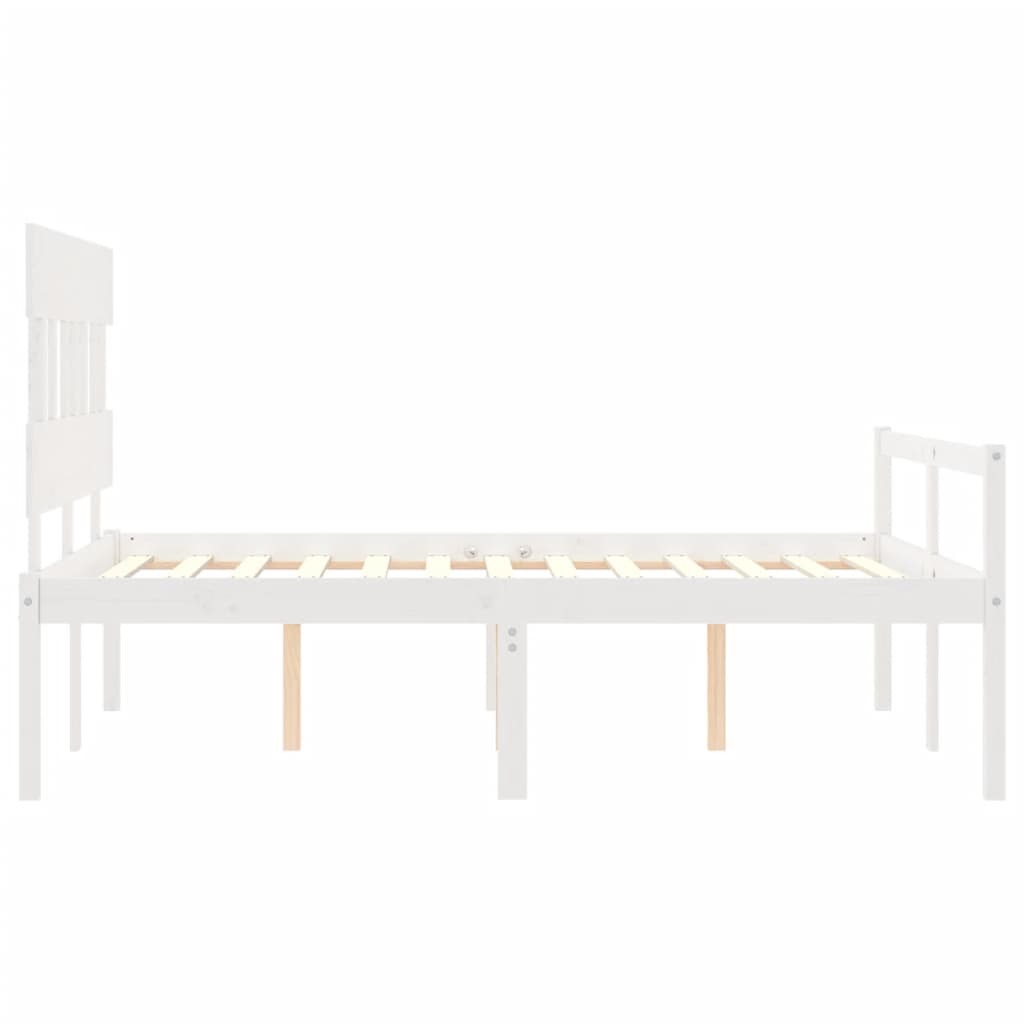 Seniorenbed Met Hoofdbord Massief Hout 120 x 190 cm Wit