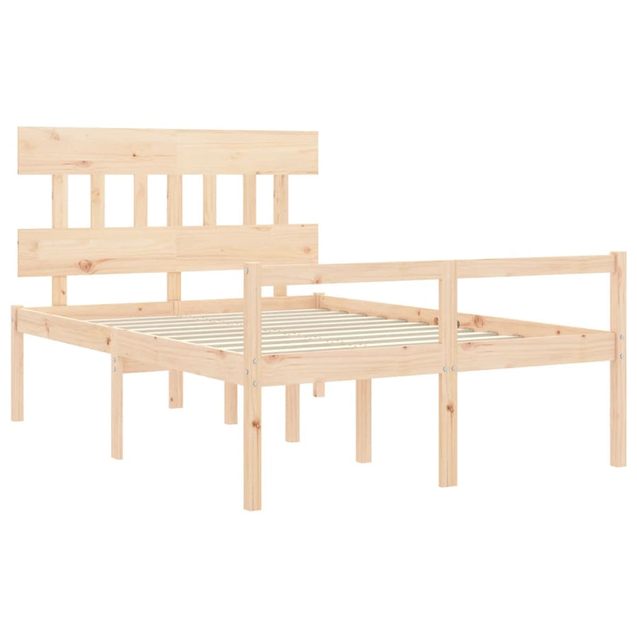 Seniorenbed Met Hoofdbord Massief Hout 140 x 190 cm Naturel Hoog