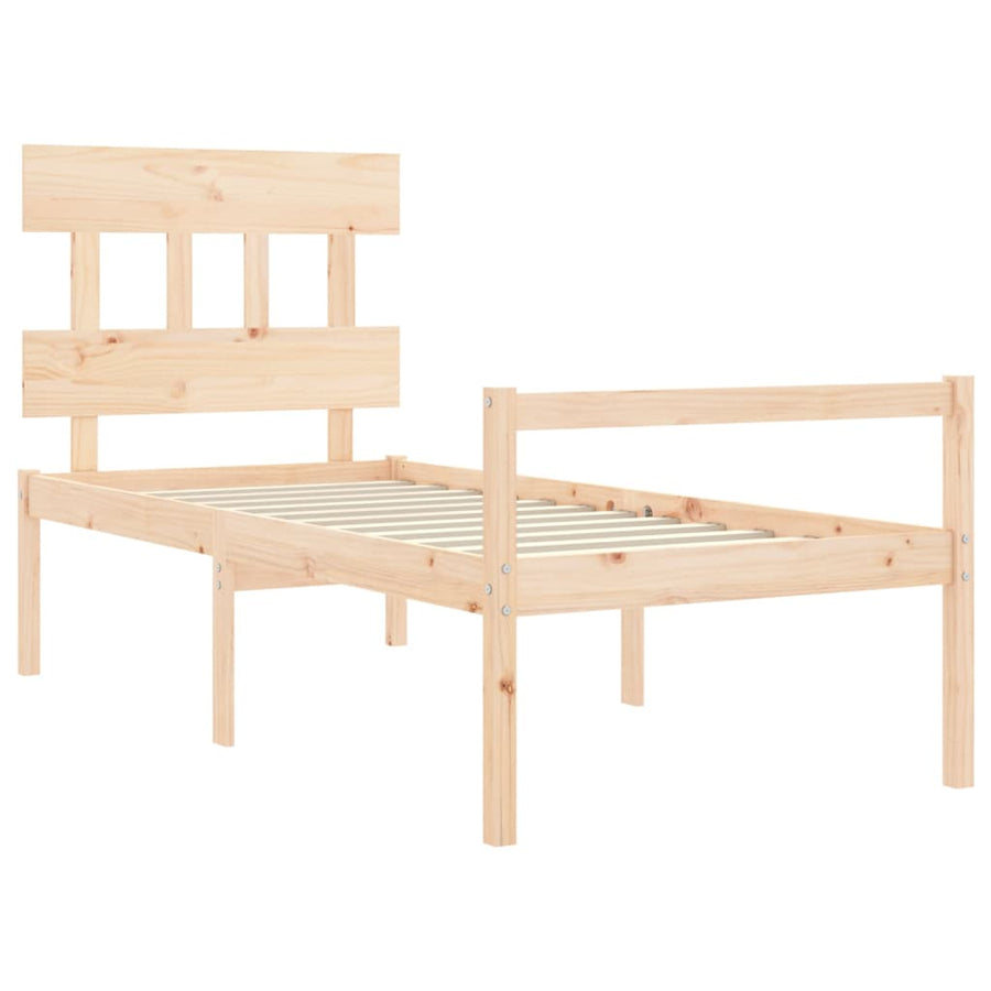 Seniorenbed Met Hoofdbord Massief Hout 90 x 200 cm Naturel Hoog