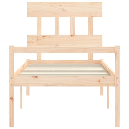 Seniorenbed Met Hoofdbord Massief Hout 90 x 200 cm Naturel Hoog