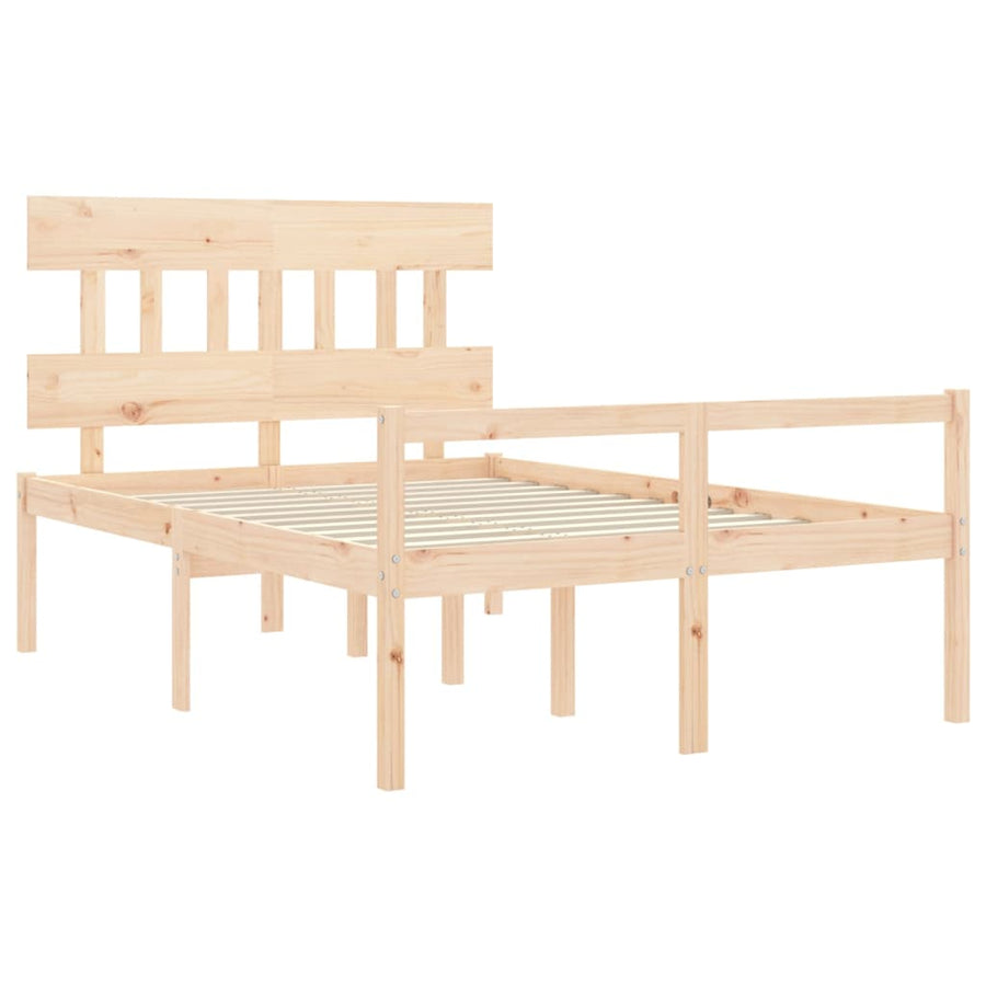 Seniorenbed Met Hoofdbord Massief Hout 120 x 200 cm Naturel