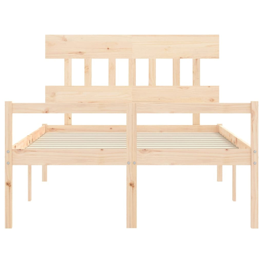 Seniorenbed Met Hoofdbord Massief Hout 120 x 200 cm Naturel
