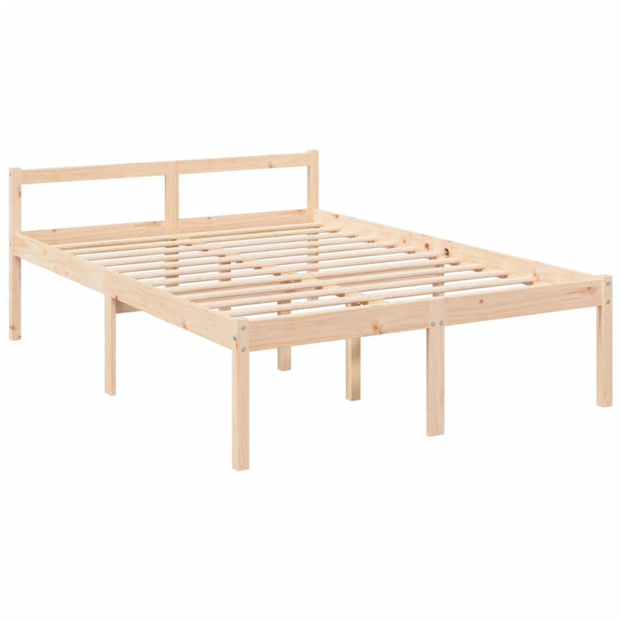 Seniorenbed Met Hoofdbord Massief Hout 120 x 200 cm Naturel