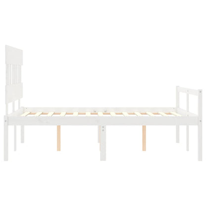 Seniorenbed Met Hoofdbord Massief Hout 120 x 200 cm Wit Hoog