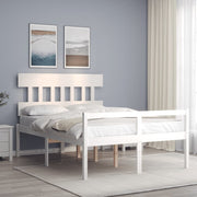 Seniorenbed massief grenenhout wit 120x200 cm