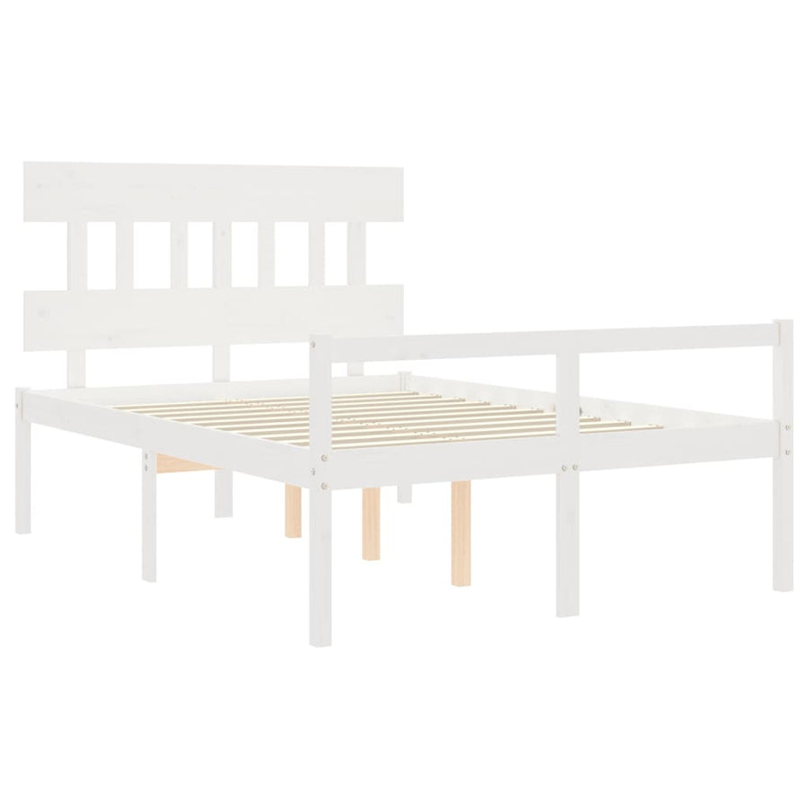 Seniorenbed Met Hoofdbord Massief Hout 140 x 200 cm Wit Hoog