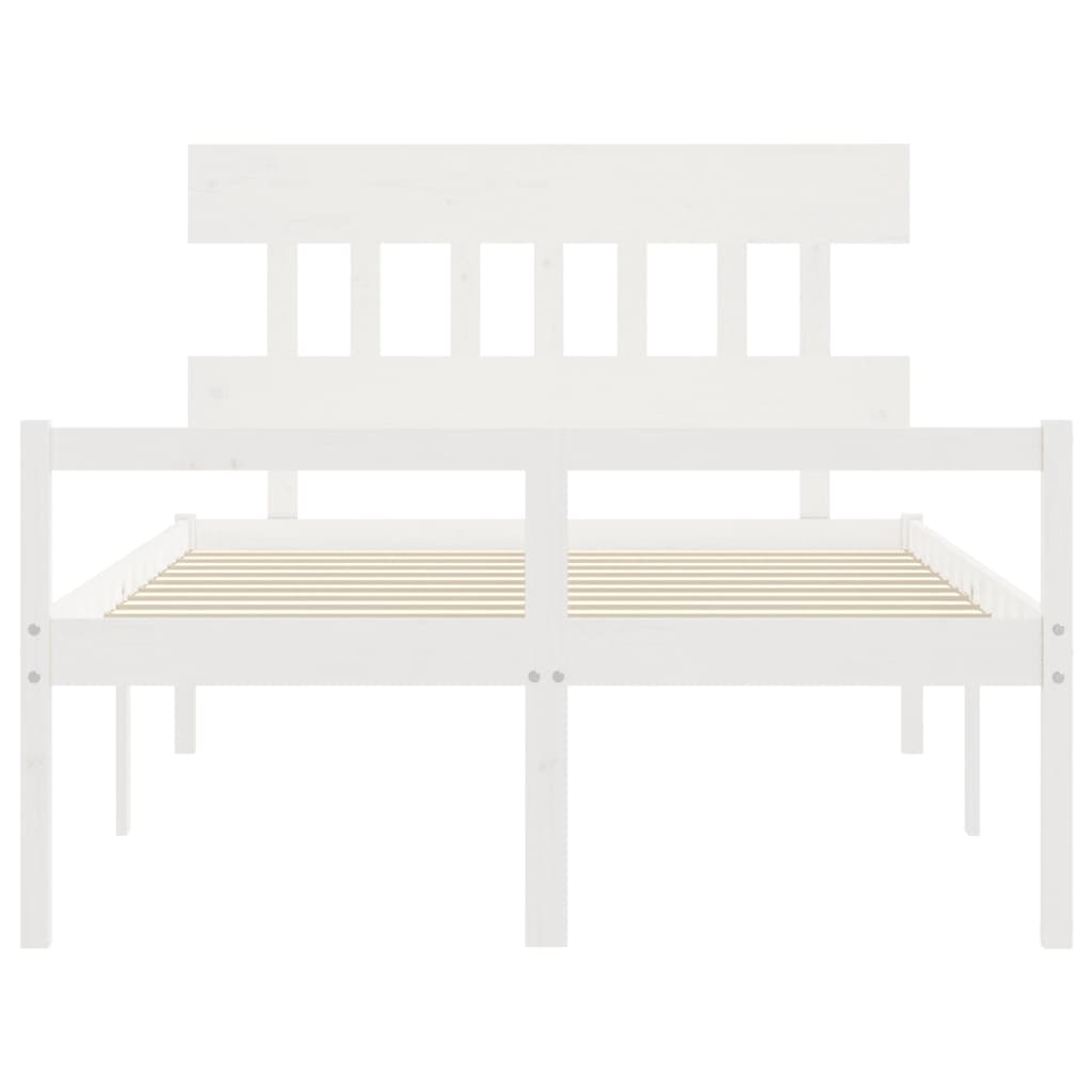 Seniorenbed Met Hoofdbord Massief Hout 140 x 200 cm Wit Hoog