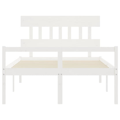 Seniorenbed Met Hoofdbord Massief Hout 140 x 200 cm Wit Hoog