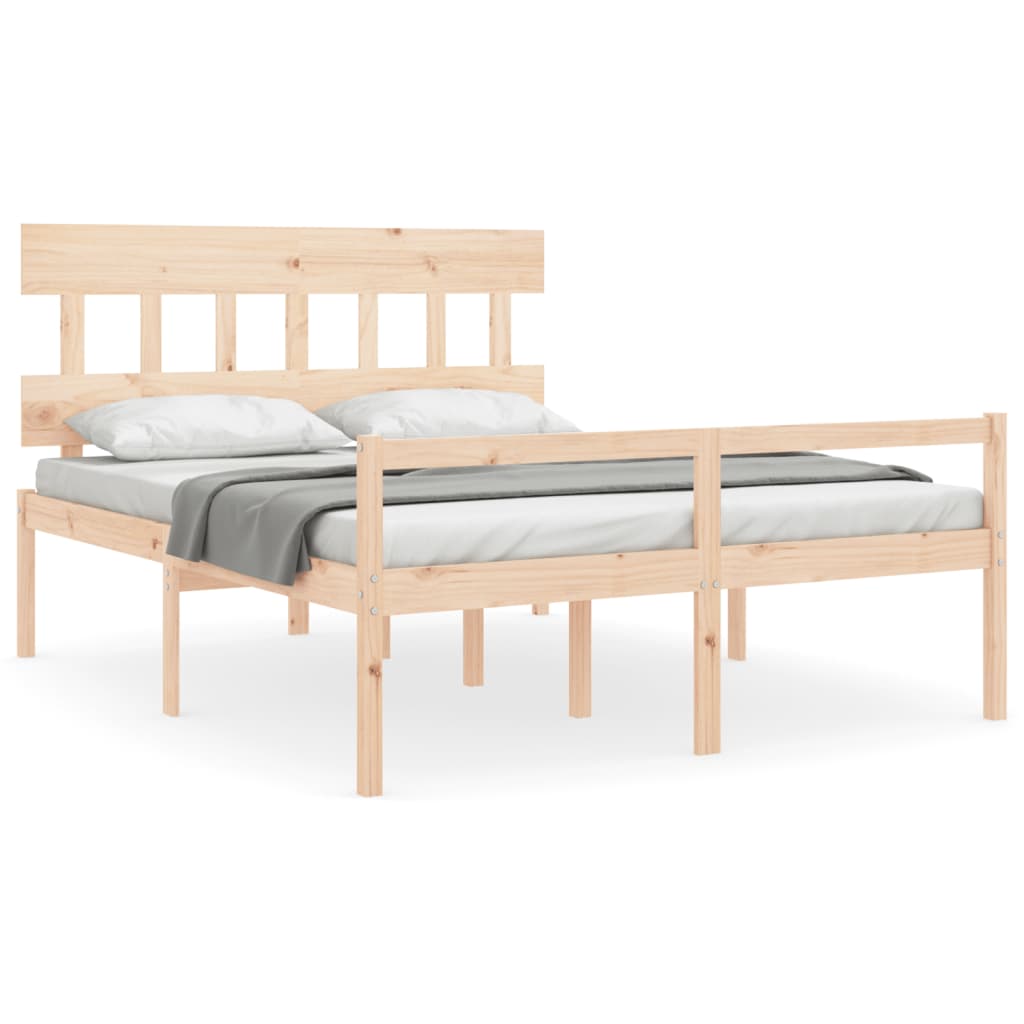 Seniorenbed Met Hoofdbord Massief Hout 160 x 200 cm Naturel