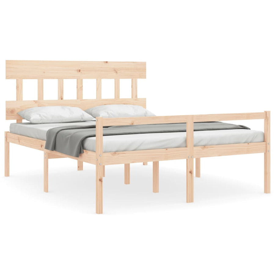 Seniorenbed Met Hoofdbord Massief Hout 160 x 200 cm Naturel