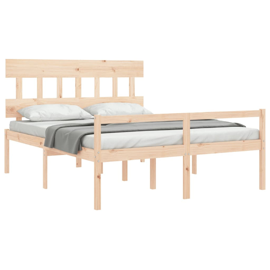 Seniorenbed Met Hoofdbord Massief Hout 160 x 200 cm Naturel