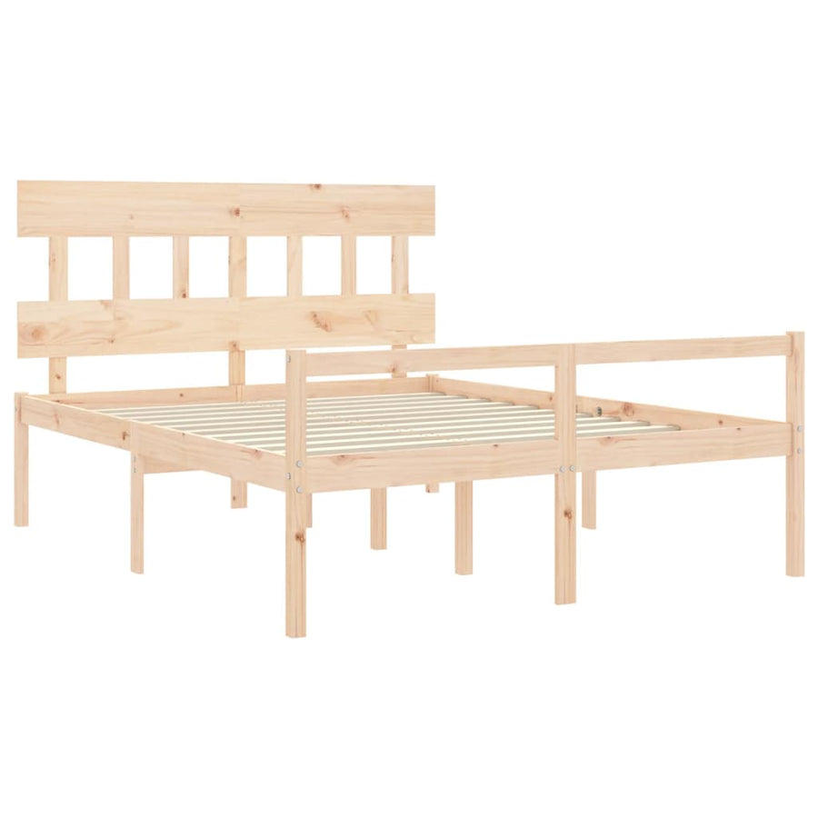 Seniorenbed Met Hoofdbord Massief Hout 160 x 200 cm Naturel