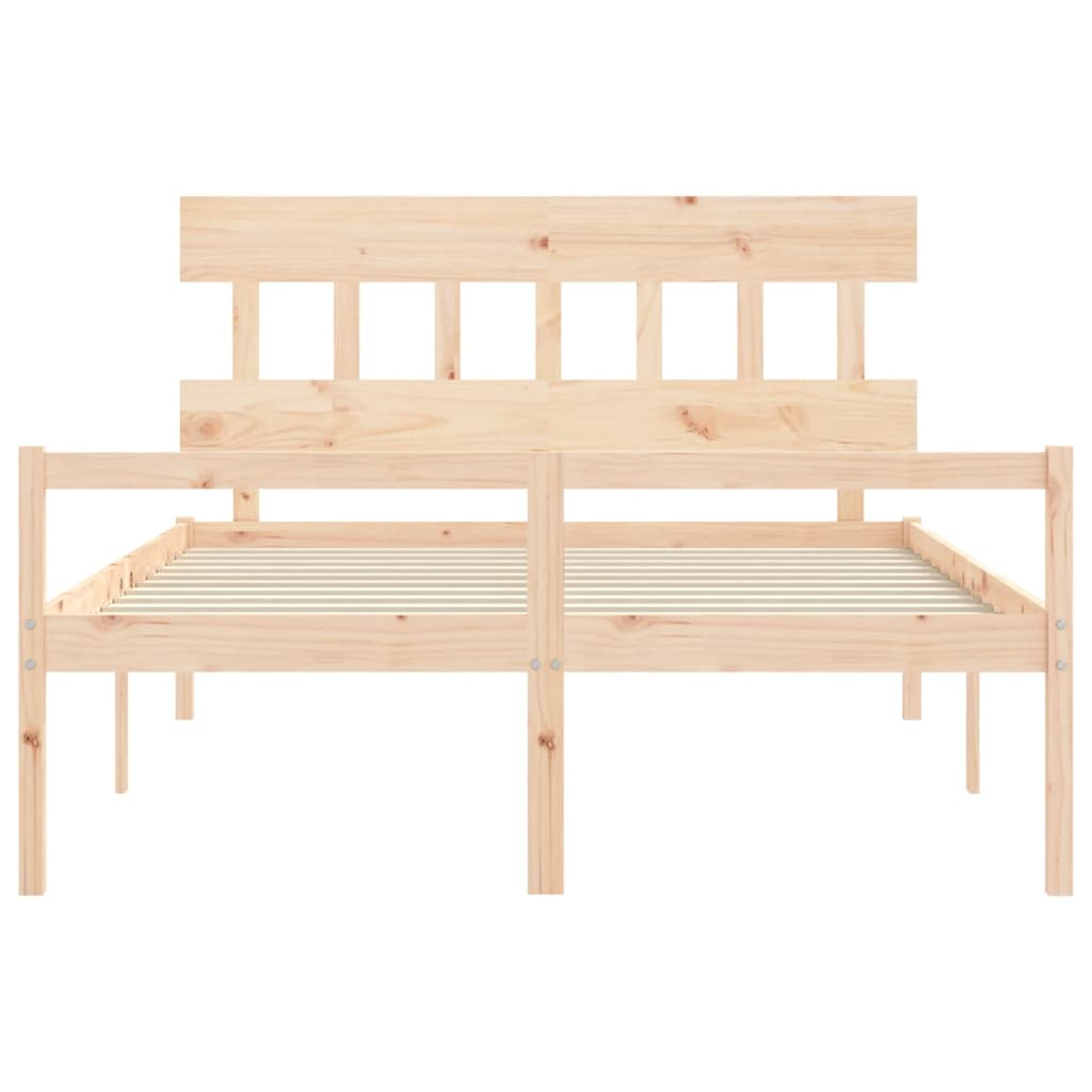 Seniorenbed Met Hoofdbord Massief Hout 160 x 200 cm Naturel