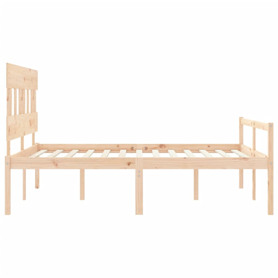 Seniorenbed Met Hoofdbord Massief Hout 160 x 200 cm Naturel