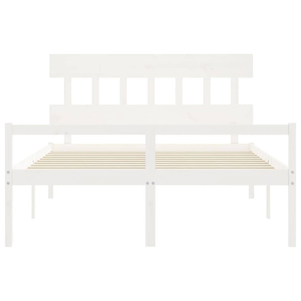Seniorenbed Met Hoofdbord Massief Hout 160 x 200 cm Wit Hoog