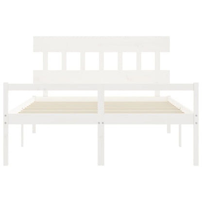 Seniorenbed Met Hoofdbord Massief Hout 160 x 200 cm Wit Hoog