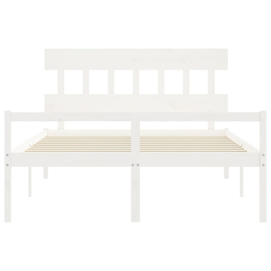 Seniorenbed Met Hoofdbord Massief Hout 160 x 200 cm Wit Hoog