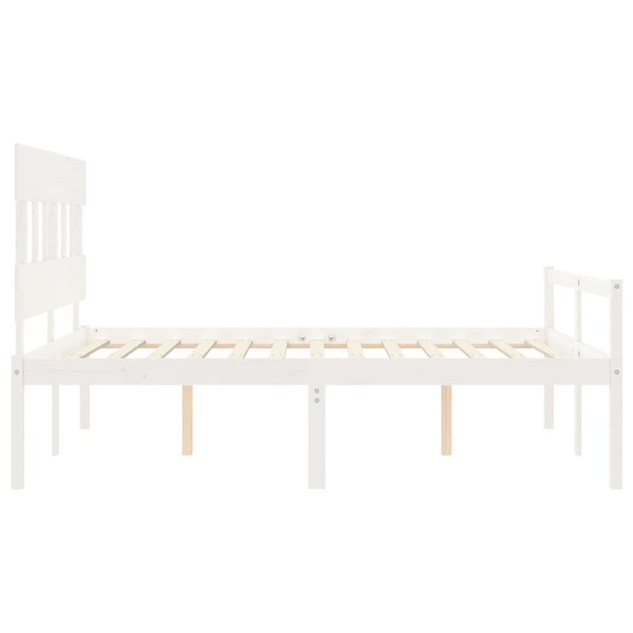 Seniorenbed Met Hoofdbord Massief Hout 160 x 200 cm Wit Hoog