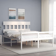Seniorenbed massief grenenhout wit 160x200 cm