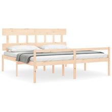 Seniorenbed Met Hoofdbord Massief Hout 200 x 200 cm Naturel