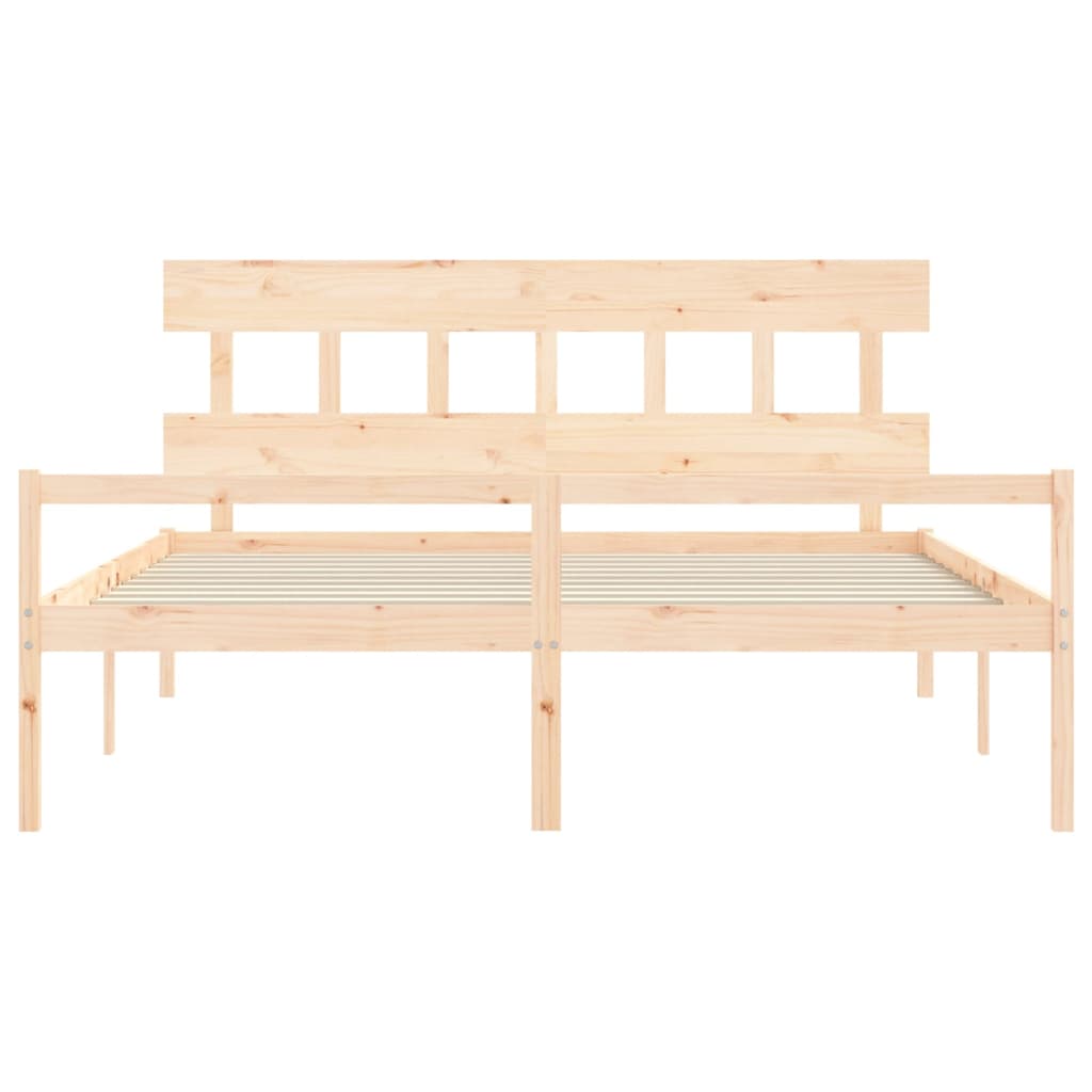 Seniorenbed Met Hoofdbord Massief Hout 200 x 200 cm Naturel