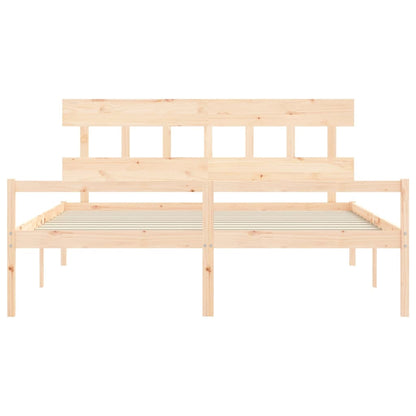 Seniorenbed Met Hoofdbord Massief Hout 200 x 200 cm Naturel