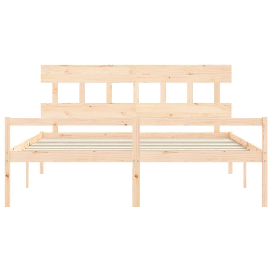 Seniorenbed Met Hoofdbord Massief Hout 200 x 200 cm Naturel