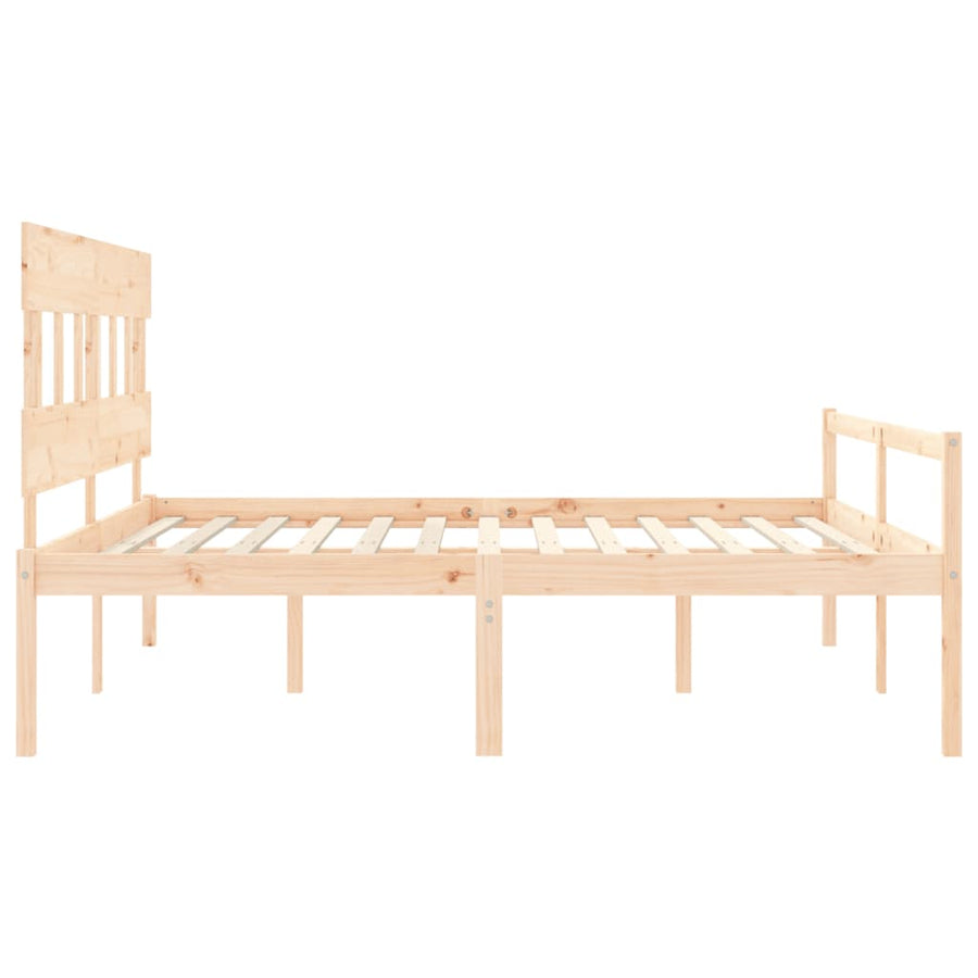 Seniorenbed Met Hoofdbord Massief Hout 200 x 200 cm Naturel