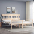 Seniorenbed met hoofdbord massief hout 200x200 cm