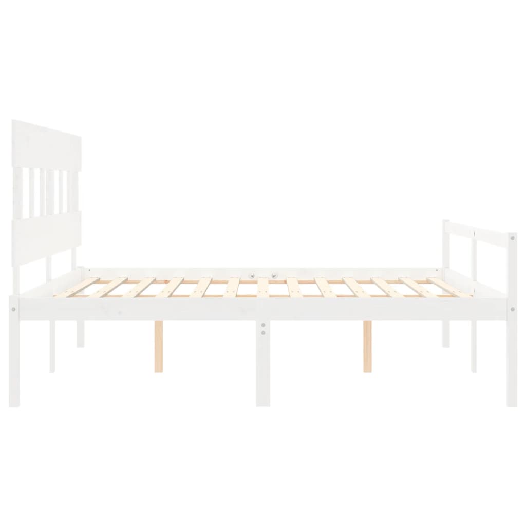 Seniorenbed Met Hoofdbord Massief Hout 200 x 200 cm Wit