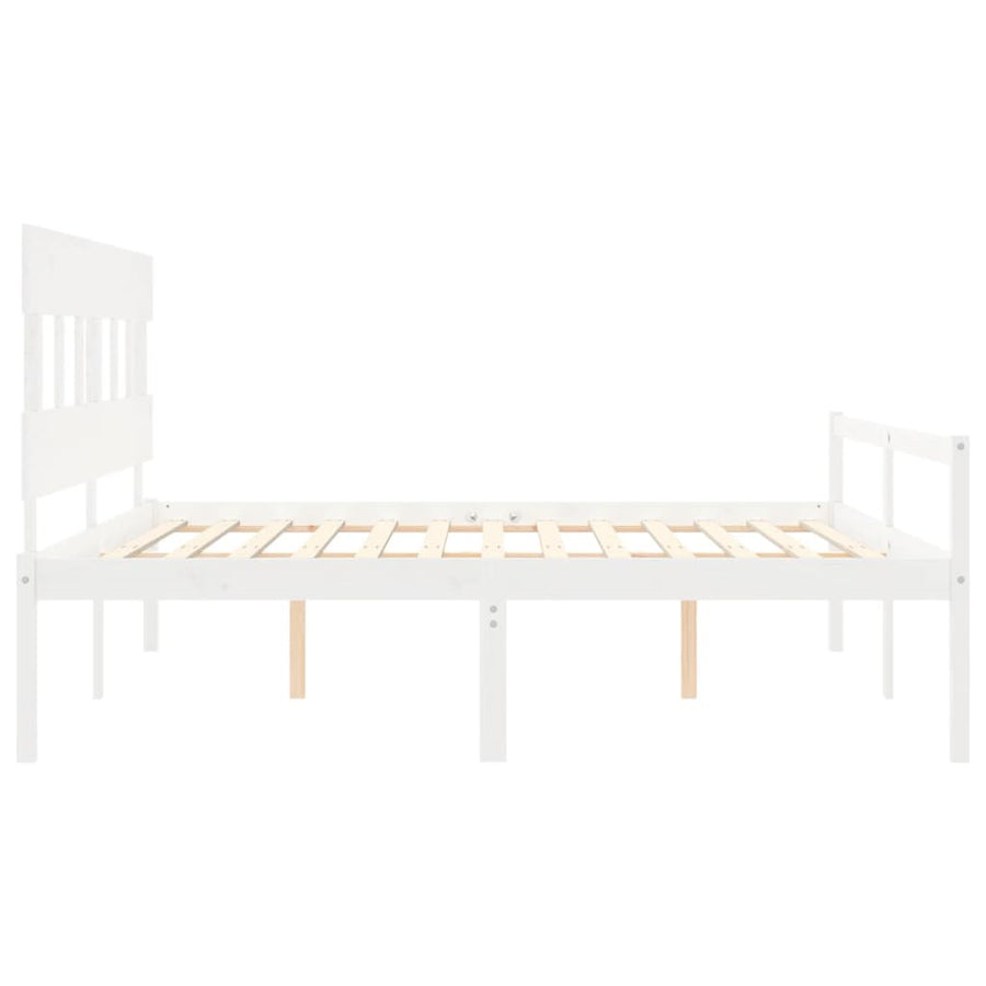 Seniorenbed Met Hoofdbord Massief Hout 200 x 200 cm Wit