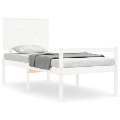 Seniorenbed Met Hoofdbord Massief Hout Wit