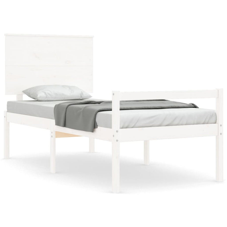 Seniorenbed Met Hoofdbord Massief Hout Wit