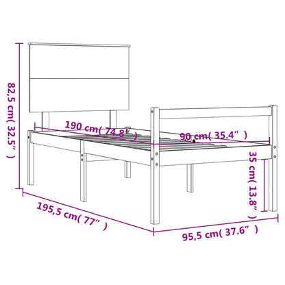 Seniorenbed Met Hoofdbord Massief Hout Wit