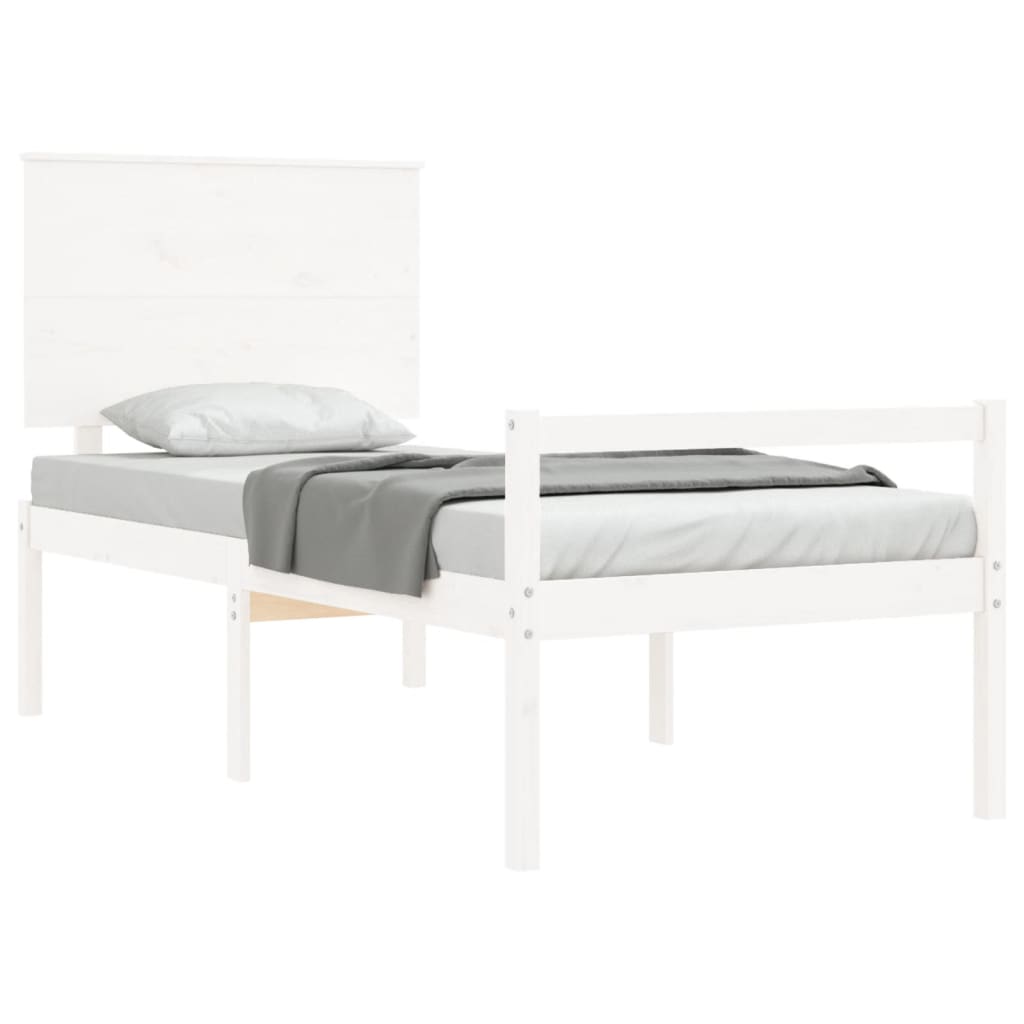 Seniorenbed Met Hoofdbord Massief Hout Wit
