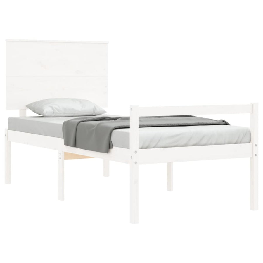 Seniorenbed Met Hoofdbord Massief Hout Wit
