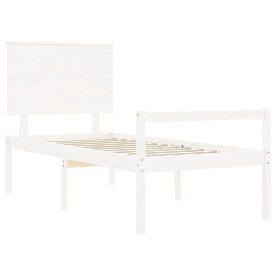 Seniorenbed Met Hoofdbord Massief Hout Wit