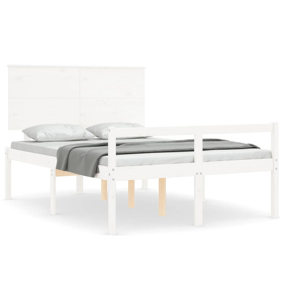 Seniorenbed Met Hoofdbord Massief Hout 120 x 190 cm Wit