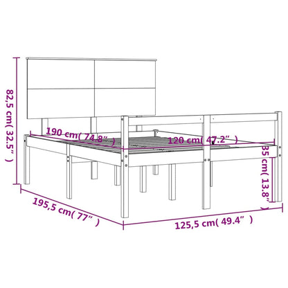 Seniorenbed Met Hoofdbord Massief Hout 120 x 190 cm Wit